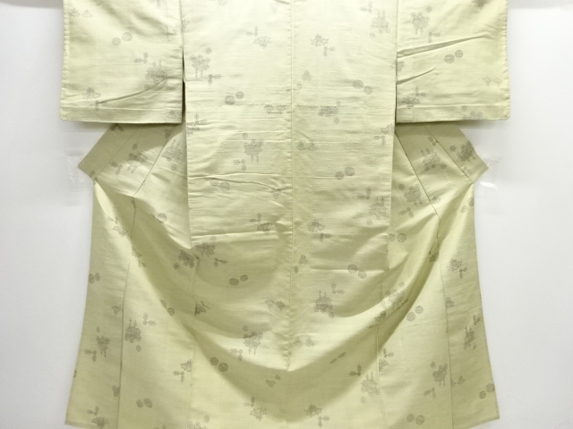 JAPANESE KIMONO / ANTIQUE HITOE KIMONO / SILK / TSUMUGI / WOVEN MARI BALL